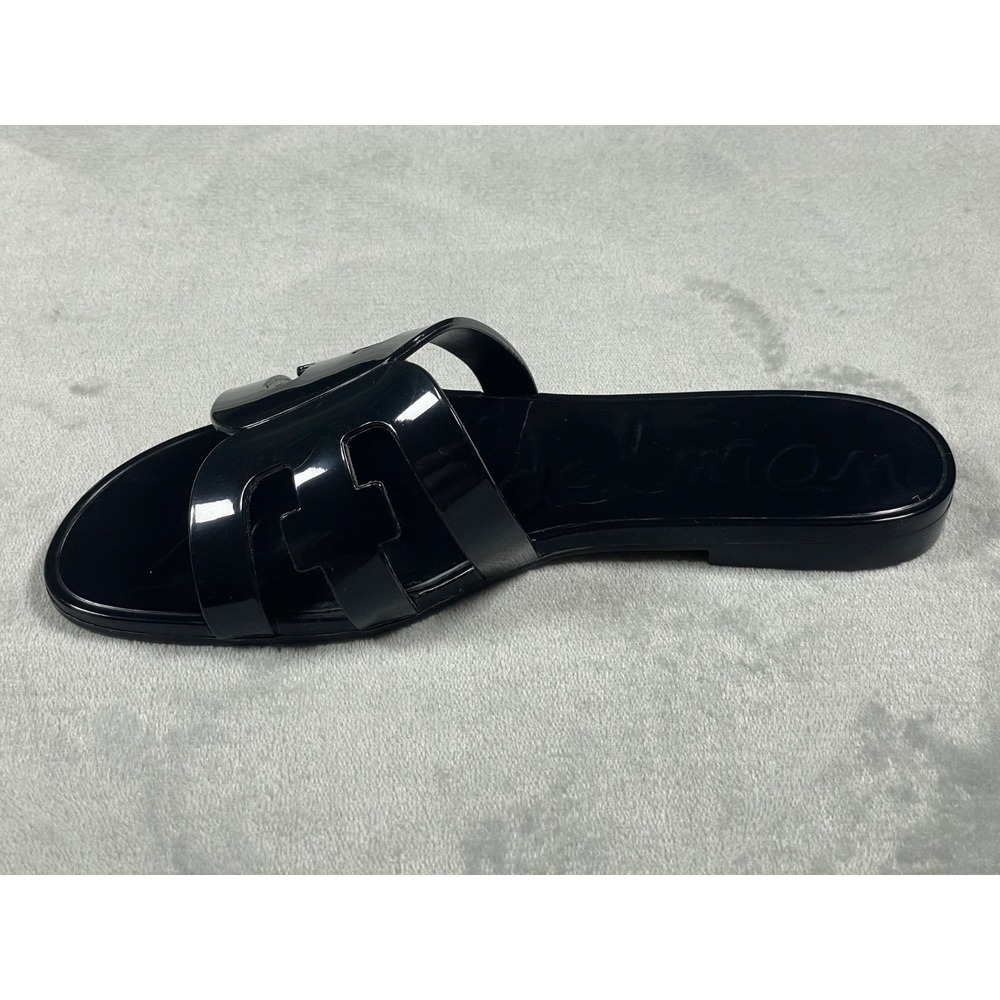 Sam Edelman Bay Jelly Slide Sandals Women's US 8 Black Jelly Logo Slip On Slides - Picture 7 of 14